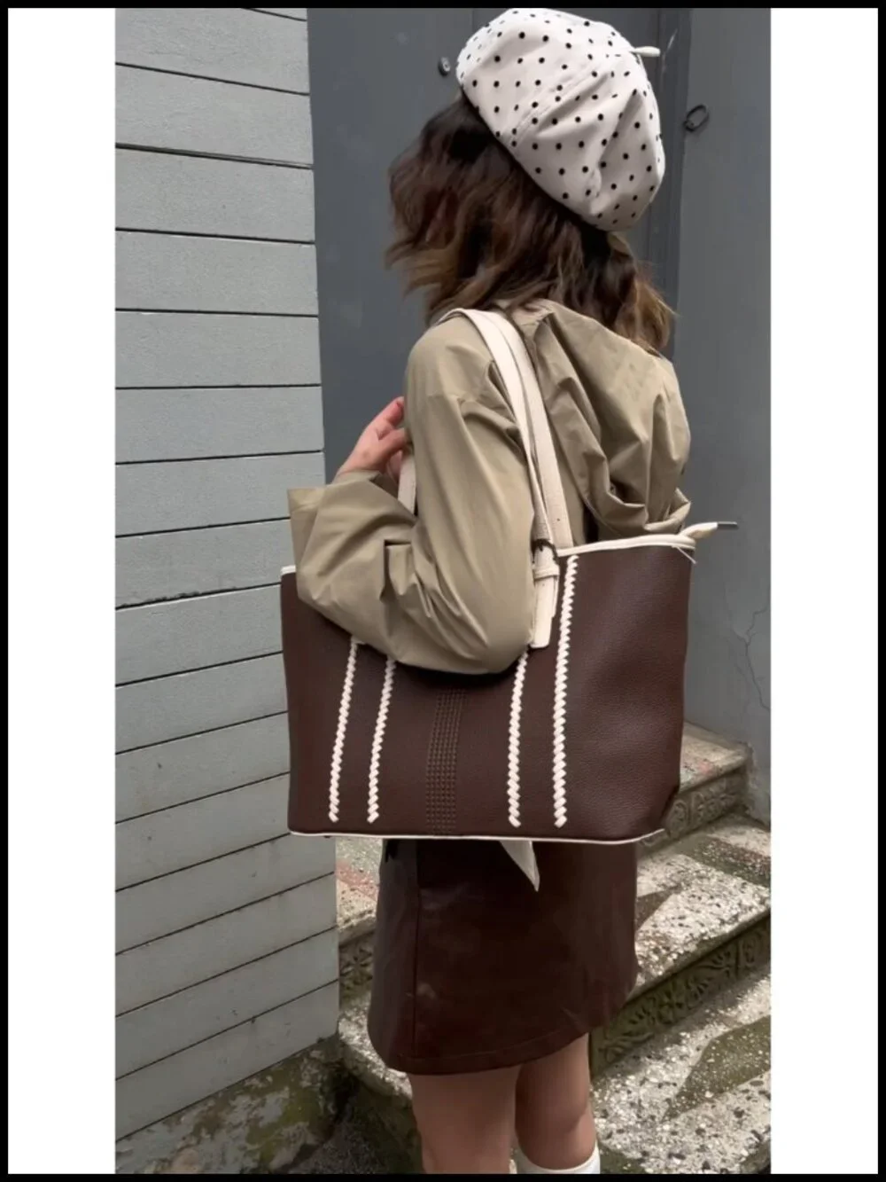 Vegan Leather Tote Bag for Women Large Capacity Shoulder Purse for Work Travel